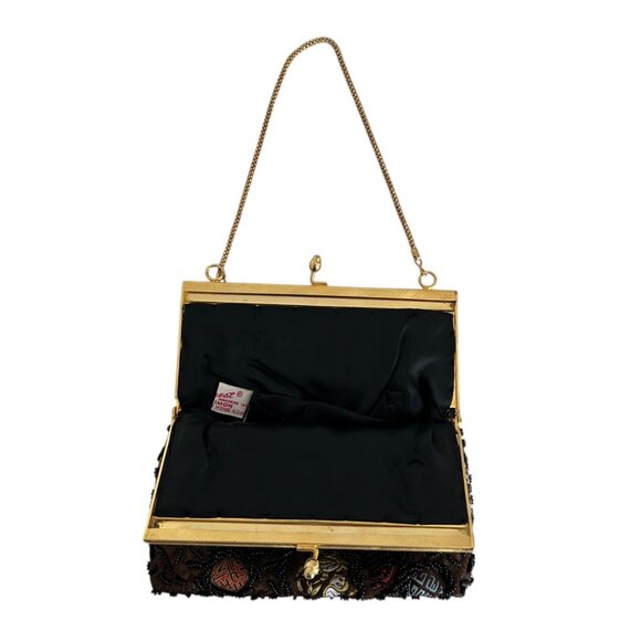 Mister Ernest Vintage Y2K Beaded Embroidered Gold Chain Handbag Purse - Picture 8 of 13